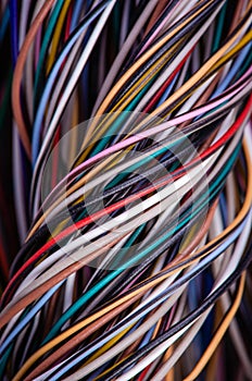 Tangle electrical cable wire, network of data transmission cord