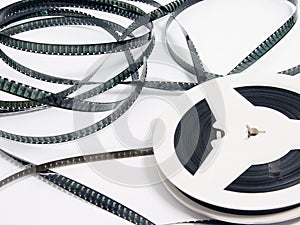 Tangle of old film strip photo