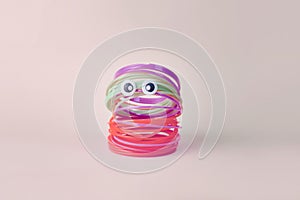 Tangle rainbow toy, creative muddle stress concept photo