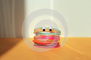 Tangle rainbow toy, creative muddle stress concept photo