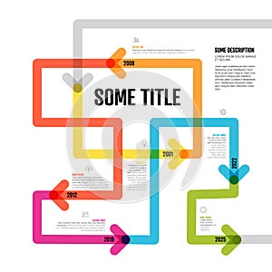 Tangle timeline Infographic template with arrows on color line