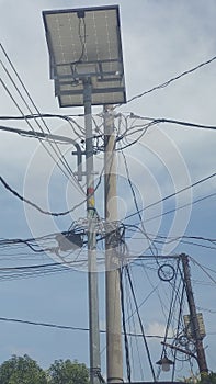 tangled electric pole wires