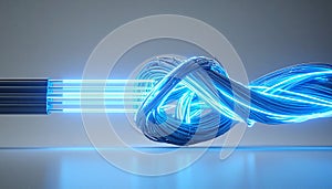 Tangled Fiber Optic Knot Creating a Data Bottleneck