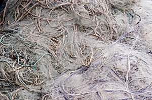 Tangled fishing nets background