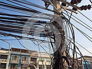 Tangled haywire Electric cable