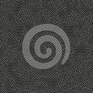 Tangled Lines Psychedelic Complexity Pattern Vector Black White Abstraction