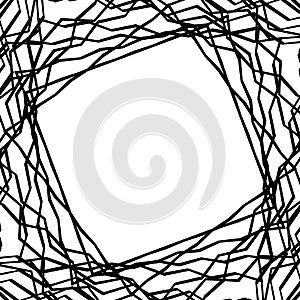 Tangled random curvy lines pattern, geometric element