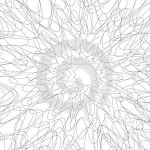 Tangled random curvy lines pattern, geometric element