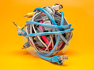 Tangled roll of wires