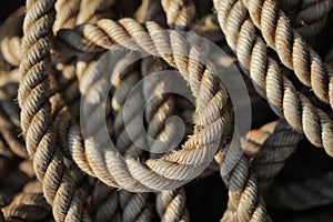 Tangled rope closeup