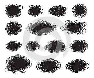 Tangled, scribble rounded templates, frames, cloud shapes