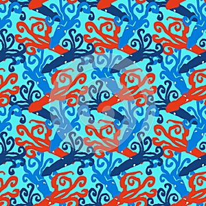 Tangled squids pattern