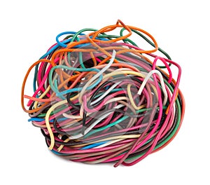 Tangled wire isolated on white