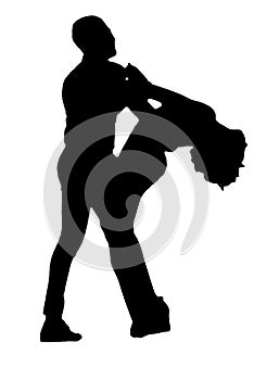 tango dance silhouette flamenco body movement isolated on transparent white background vector image