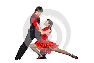 Tango dancers in action