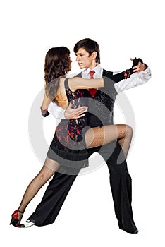 Tango dancers in action