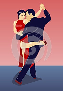Tango dancers, voleo