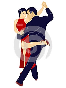 Tango dancers, voleo - isolated