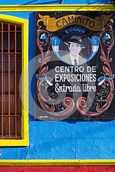 Tango sign in Caminito famous street in La Boca, Buenos Aires