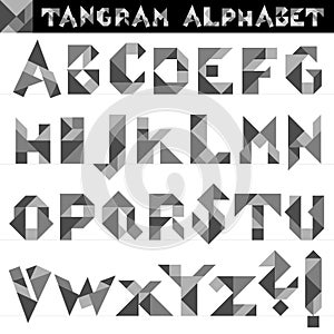 Tangram Alphabet Vector