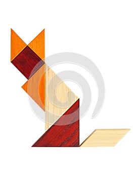 Tangram puzzle on white