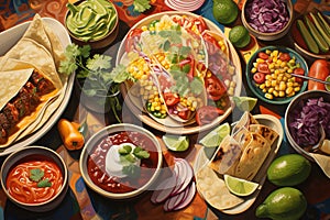 Tangy Mexican food closeup. Generate Ai