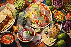 Tangy Mexican food closeup. Generate Ai photo