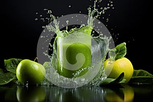 Tangy Splash green juice. Generate Ai photo