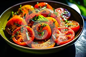Tangy Tomato garlic basil. Generate Ai photo