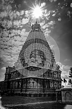 Tanjore Big Temple or Brihadeshwara Temple was built by King Raja Raja Cholan in Thanjavur, Tamil Nadu