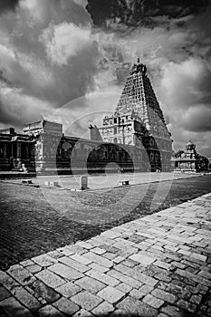 Tanjore Big Temple or Brihadeshwara Temple was built by King Raja Raja Cholan in Thanjavur, Tamil Nadu