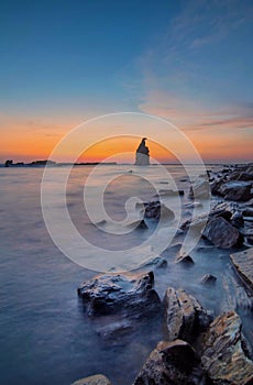 Tanjung layar Sawarna beach sunset photo