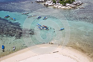 Tanjung Tinggi Beach, Belitung Island, Indonesia which has beautiful white sand