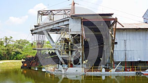 Tanjung Tualang abandoned silver mining dredge during British colonial