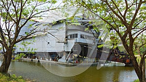 Tanjung Tualang abandoned silver mining dredge during British colonial