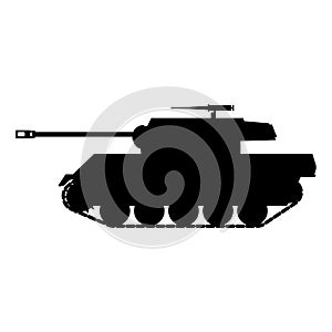 Silhouette Tank American World War 2 Gun Motor Carriage M18, Hellcat icon. Military army machine war, weapon, battle