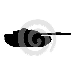 Tank Artillery Army machine Military silhouette World war icon black color vector illustration flat style image