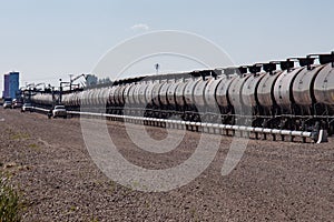 Tank Cars Being Loaded With Crude Oil