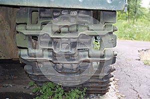 Tank caterpillar close up