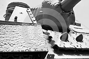 Tank Covered With Snow