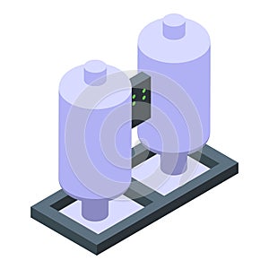 Tank gas energy icon isometric vector. Biogas sector pump