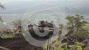 Tank in the Golan Heights