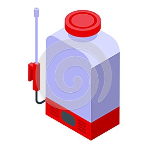 Tank hose icon isometric vector. Chemical spray