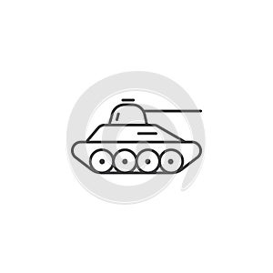 Tank icon in flat style. Panzer vehicle vector illustration on isolated background. Transport sign business concept