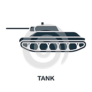 Tank icon. Monochrome simple line Weapon icon for templates, web design and infographics