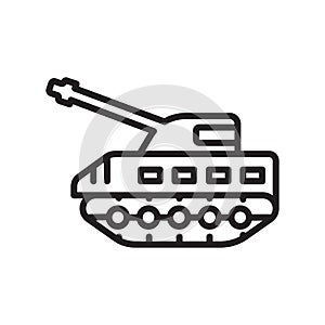 Tank icon vector sign and symbol isolated on white background, Tank logo concept, outline symbol, linear sign