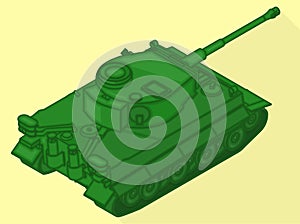 Tank isometric flat vector 3d