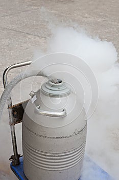 Tank of liquid nitrogen