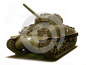 Tank, M4 Sherman illustration