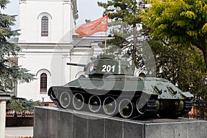 Tank monument to the liberators of Simferopol. Crimea photo